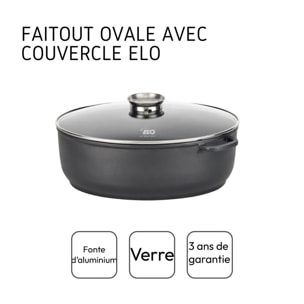 Faitout ovale avec couvercle 38 x 25 cm Elo Alucast