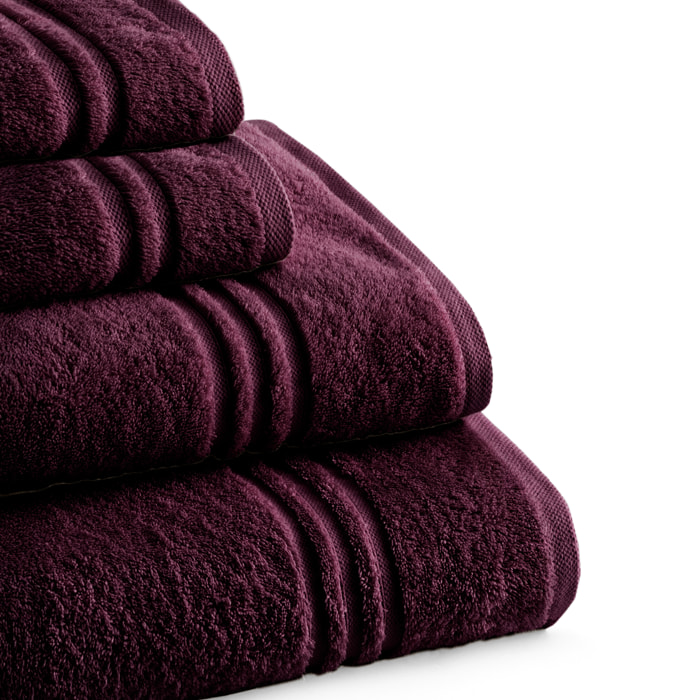 Set de serviettes éponge 100% Coton Éponge Peigné - 700 g/m2 VIOLET