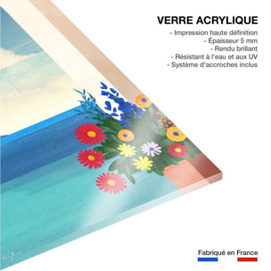 Tableau paysage vacances bleu méditerranéen  Tableau plexiglas