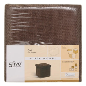 Pouf Mix'N Modul carré pliable 31x31cm marron