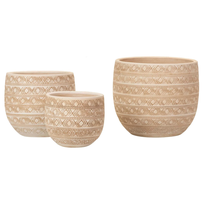 Set 3 Maceteros 30x30x28 25x25x19 20x20x16 Cm