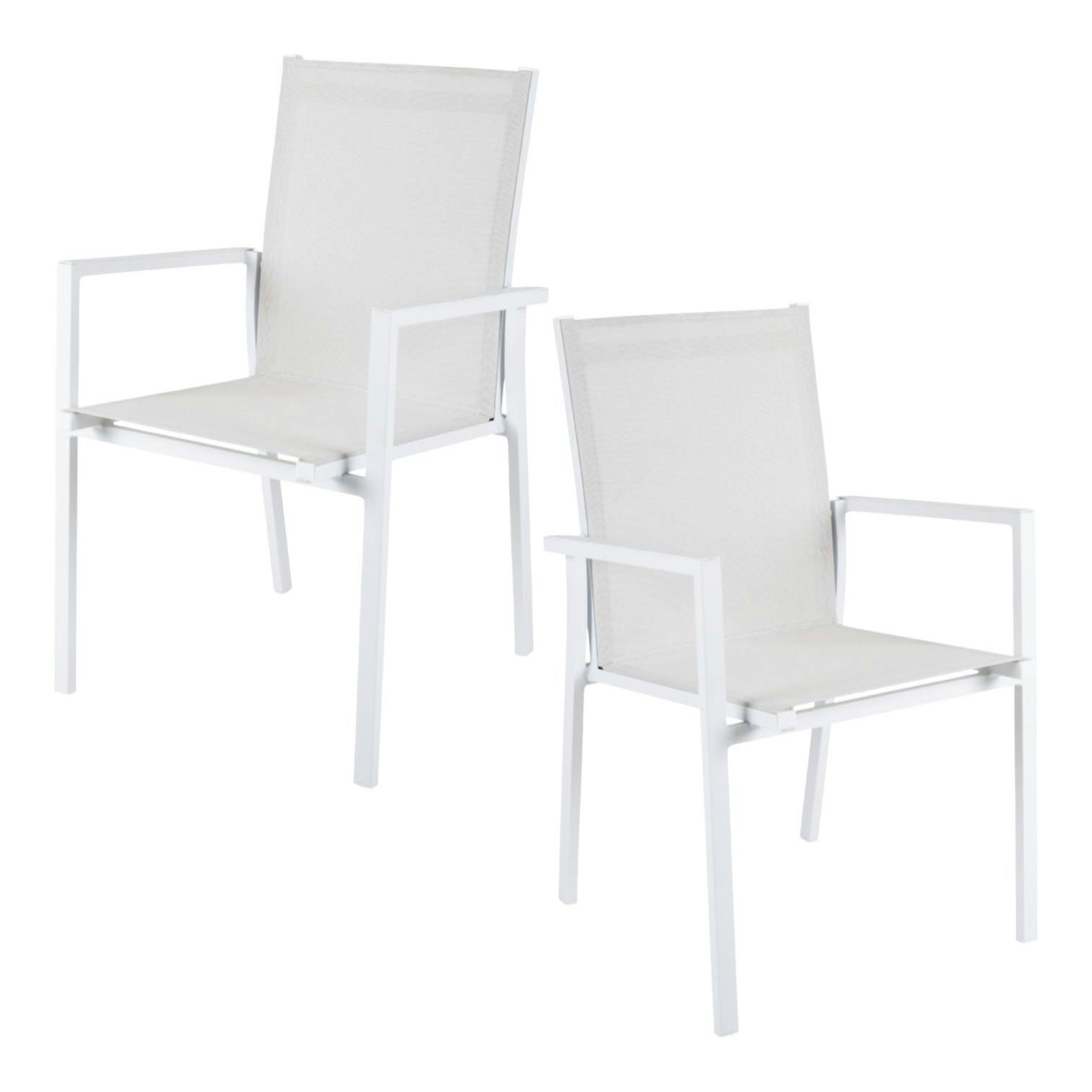 Fauteuil de jardin blanc en aluminium (lot de 2) OSLO