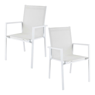 Fauteuil de jardin blanc en aluminium (lot de 2) OSLO