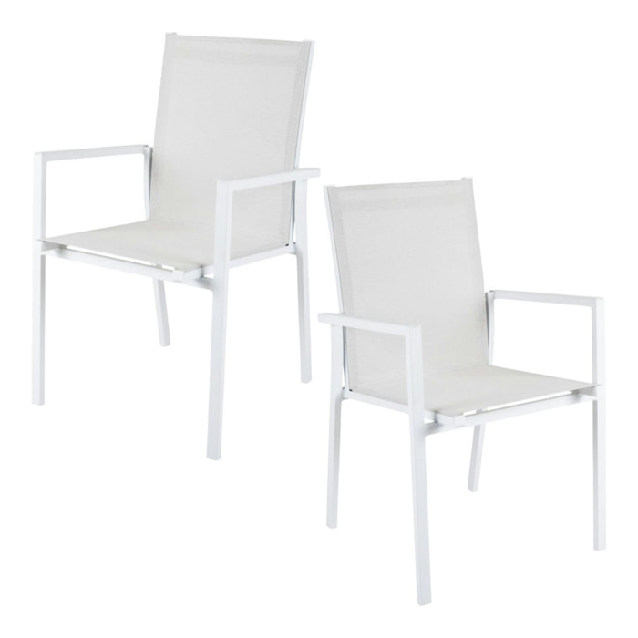 Fauteuil de jardin blanc en aluminium (lot de 2) OSLO