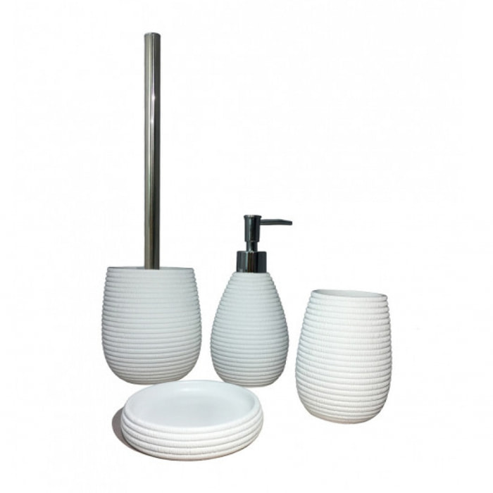 Set 4 accessoires salle de bain blanc - COVENTRY