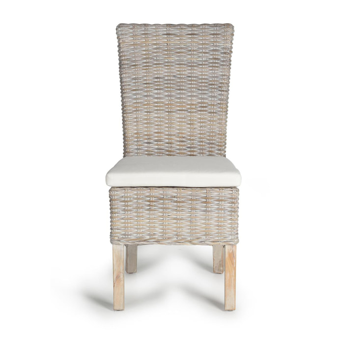 Silla de Rattan Natural 47 Cm Estilo Mediterráneo