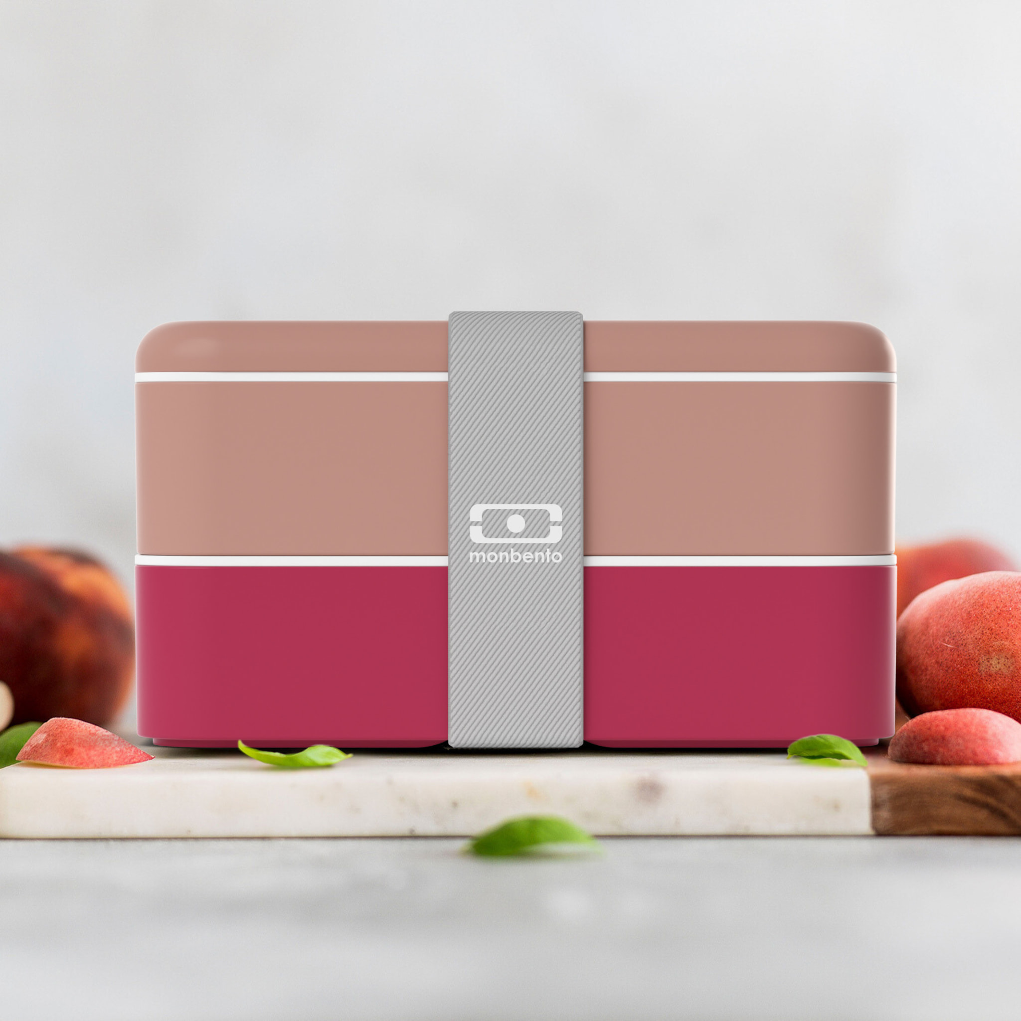 Lunch box 2 compartiments Original 1L Made in France rose Moka / rose Magnolia