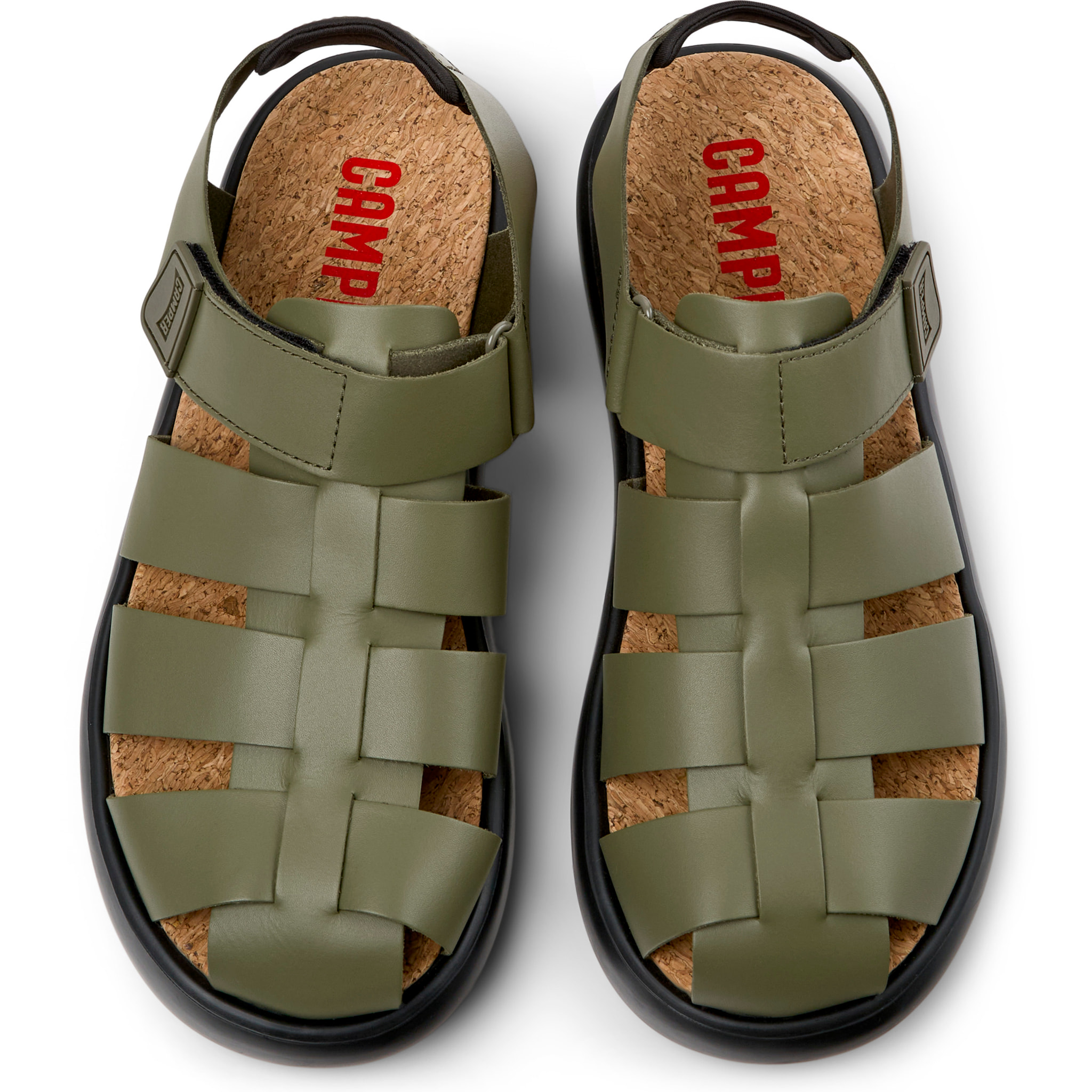 Sandalias - CAMPER Pelotas Flota Sandal - Verde - Cuero liso