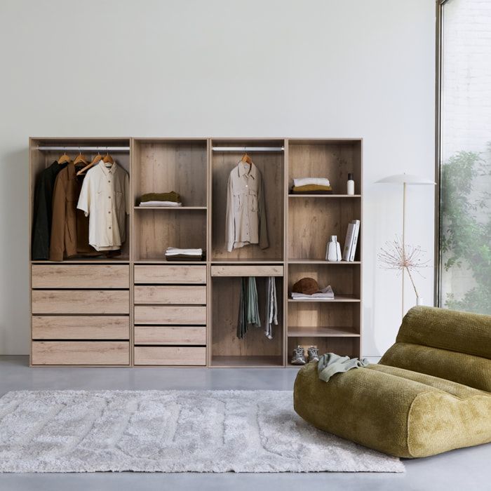 Kit dressing modulable décor bois 4 éléments MODULO