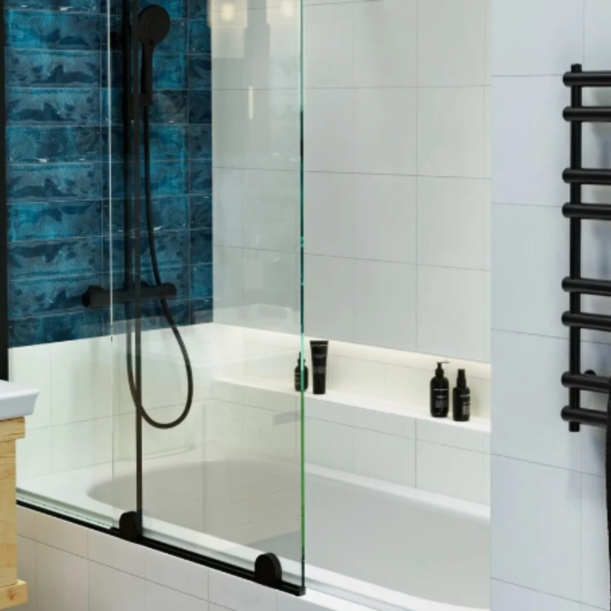 Walk-In Xmotion Pare baignoire 150x117,5 cm, noir (SATWIXMVZ150C)