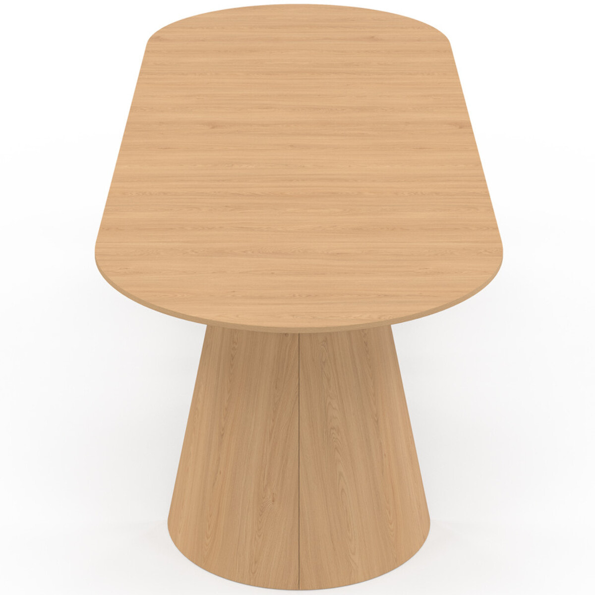 Table à manger ronde extensible Elvis effet hêtre Ø110-300cm