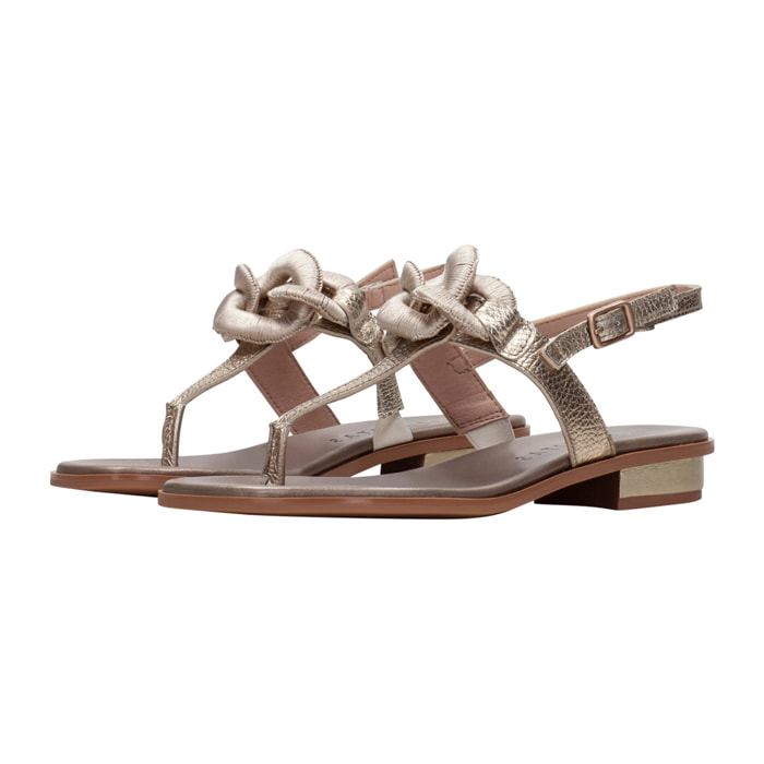 Sandalia Plana Ibiza Oro 2 cm