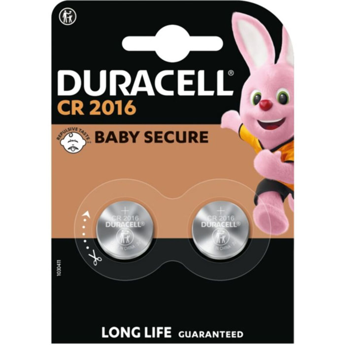 Pile DURACELL DL/CR 2016, pack de 2 unités