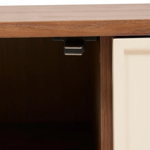 Meuble bas 2 portes 4 étagères Jilani marron 140x40cm
