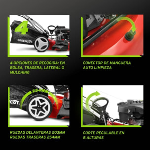 Cortacesped gasolina 21" autopropulsado 173cc 7.5cv con Mulching - Greencut GLM880X
