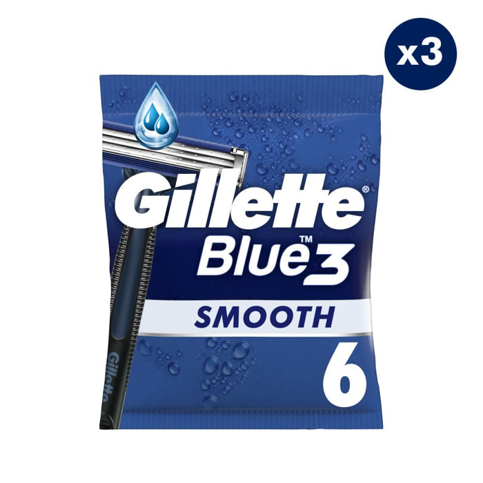 3x6 Rasoirs Jetables Blue 3, Gillette