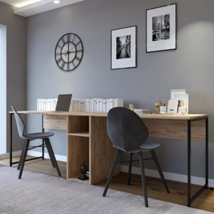 Bureau 2 personnes en bois avec niches JASPER