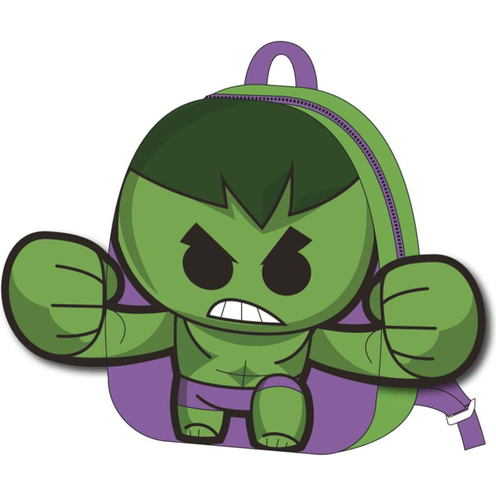 Mochila Guarderia Personaje Peluche Avengers Hulk