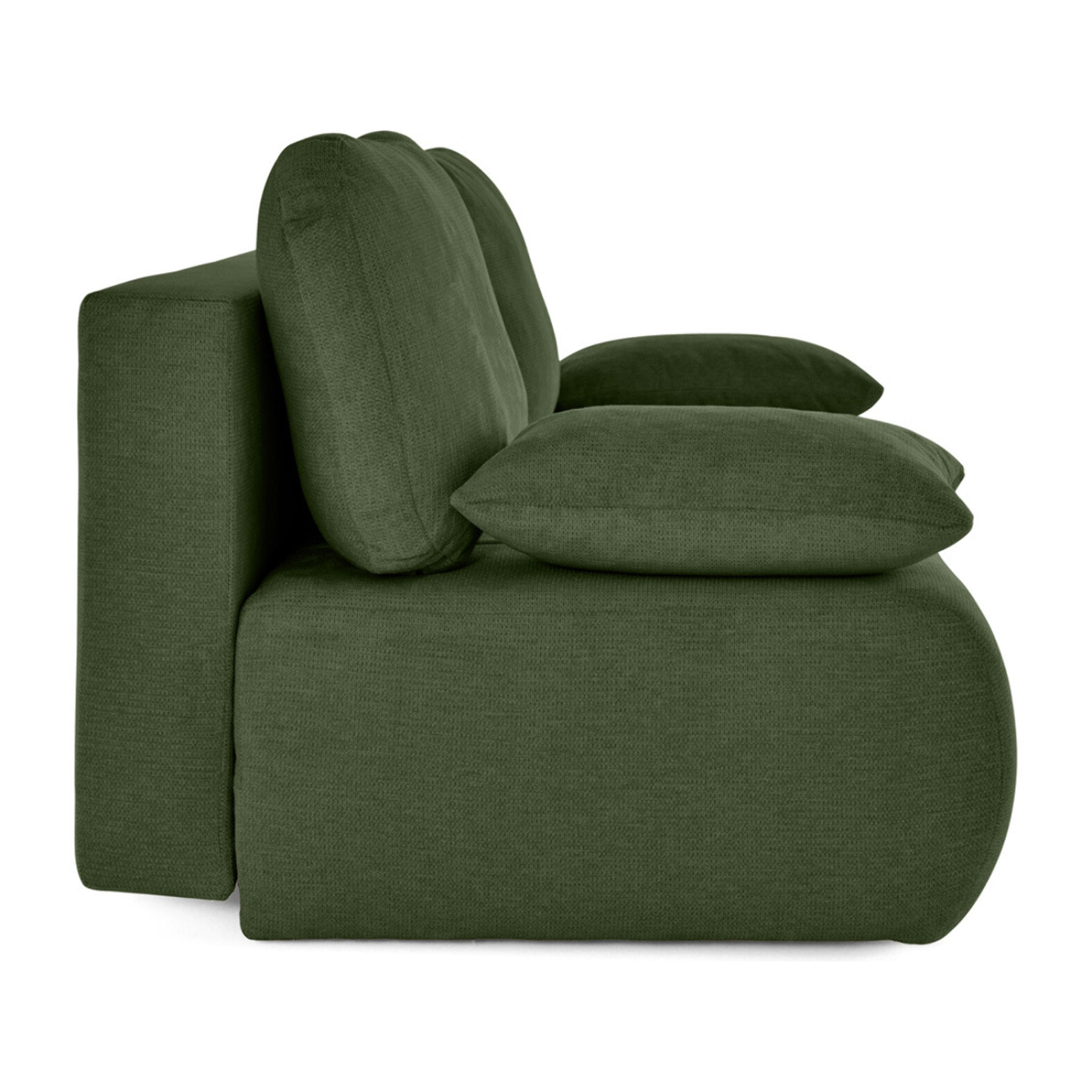 Harper - canapé 3 places convertible avec coffre en tissu texturé - Vert