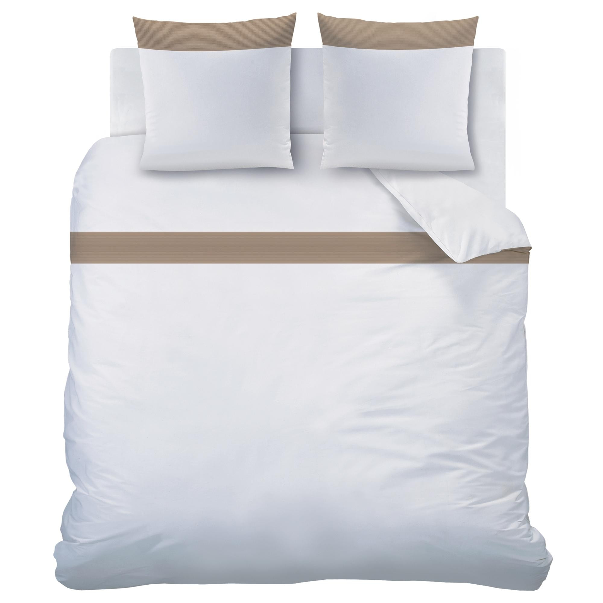 Housse de couette unie en percale de coton BIO, PLISSE TENDANCE