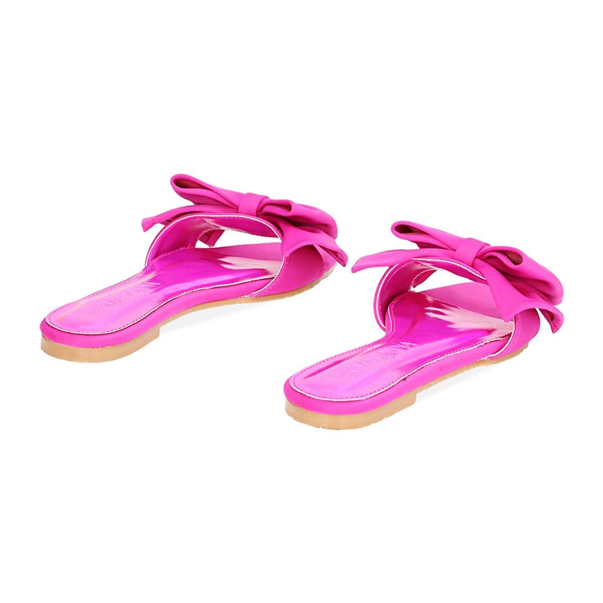 Sandali bassi fucsia in lycra con fiocco