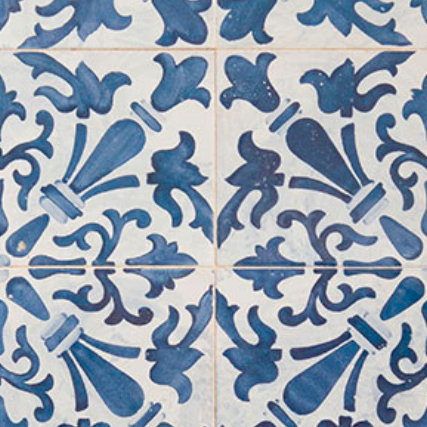 Abattant OLFA avec descente assistée aux motifs Azulejos - Bleu brillant
