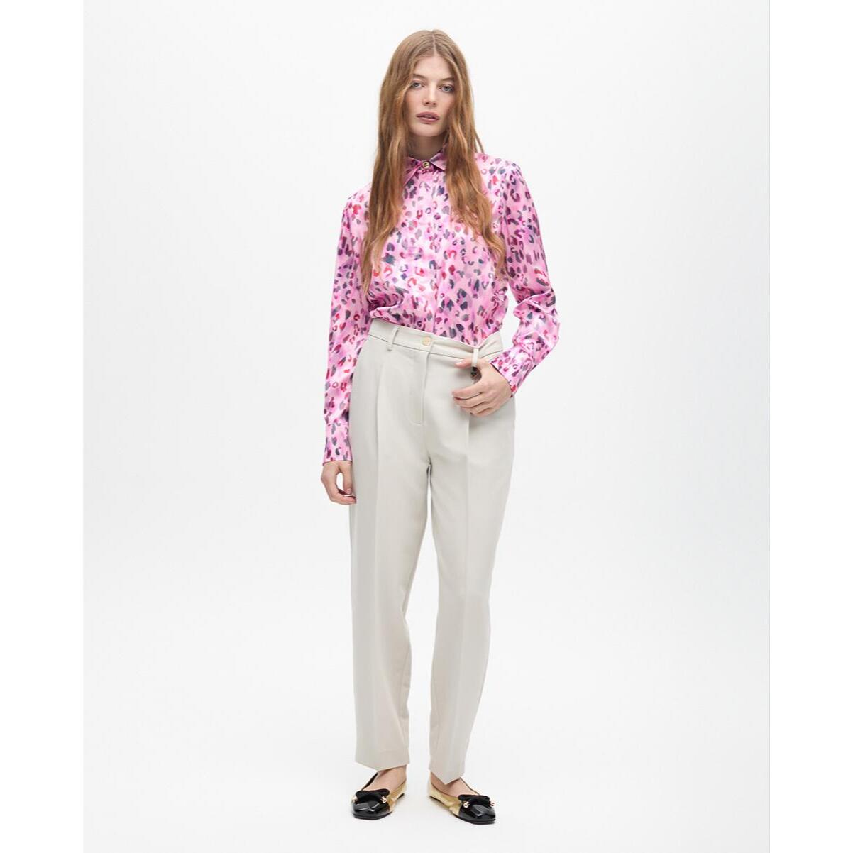 Camicia dritta stampa animale