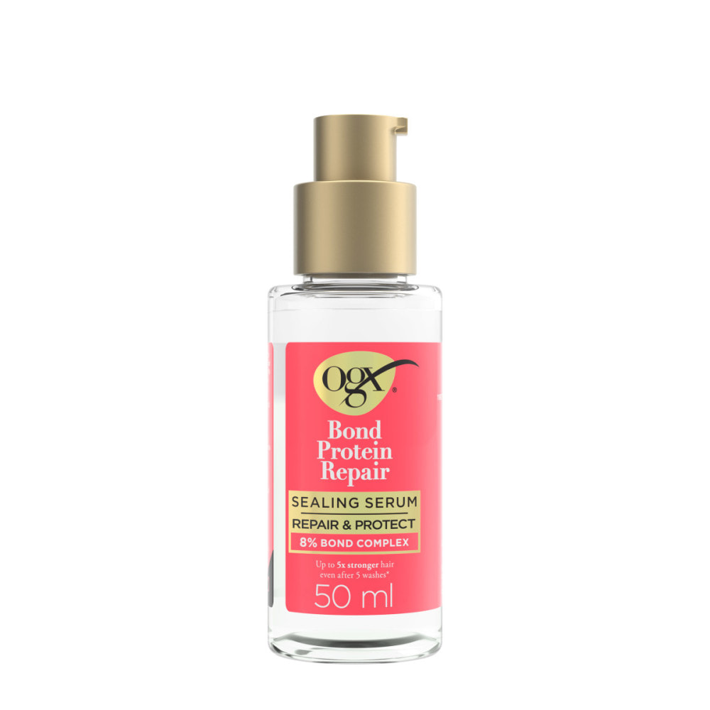 OGX Bond Protein Repair Sealing Serum, 50ml – Sérum réparateur cheveux secs et abîmés, anti-frizz, renforce et lisse sans alourd