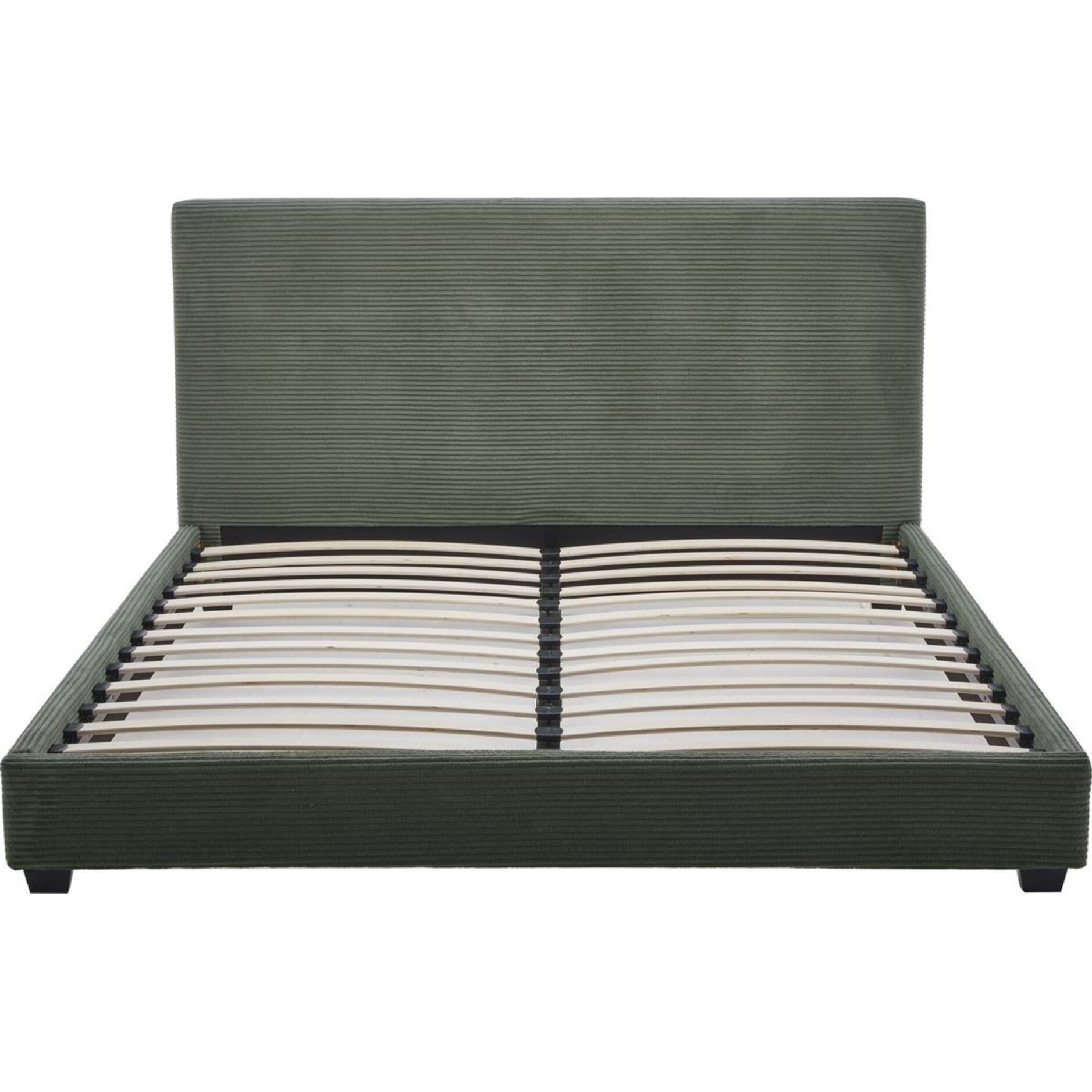 Lit avec tête de lit en velours côtelé - WILLIAM