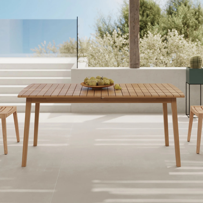 Table extensible en bois d'acacia huilé 6 à 10 personnes - Alona