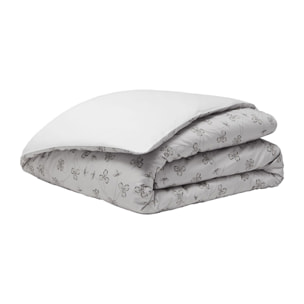 Housse de couette imprimée en satin de coton, QUANTIQUE, Nacre