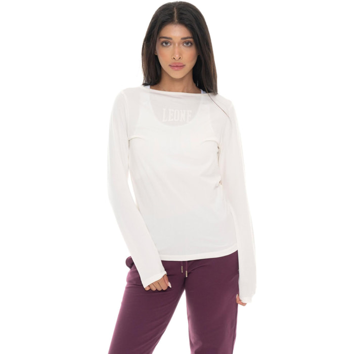 Camiseta de manga larga para mujer con estampado Leone 1947 Never Without