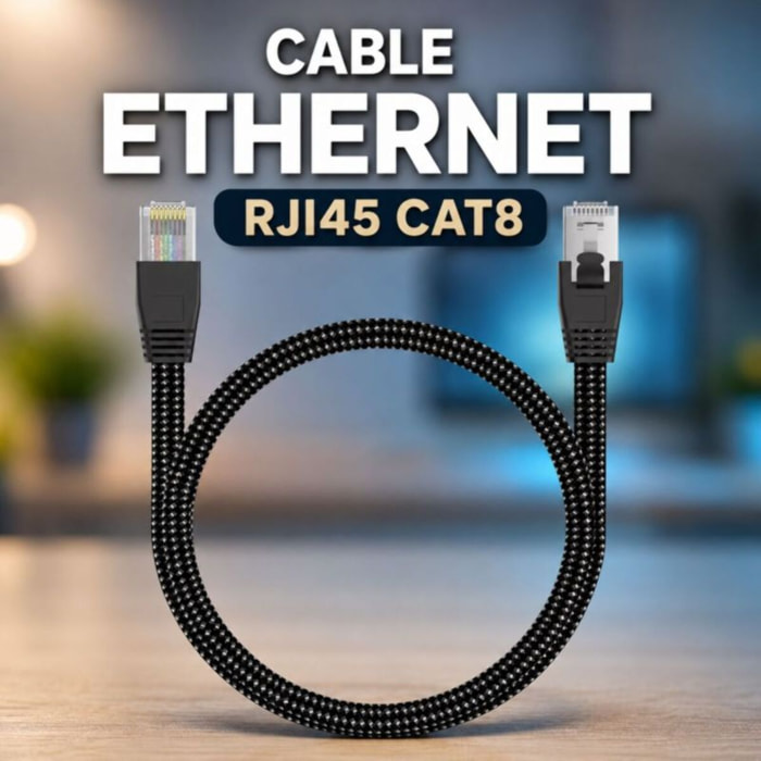 Câble Ethernet ADEQWAT RJ45 2M CAT8E