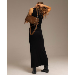 Vestido largo de punto con brillo