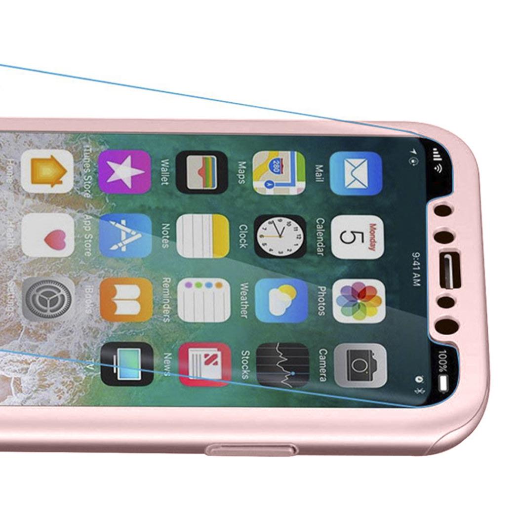 Carcasa full cover y cristal templado para iPhone X