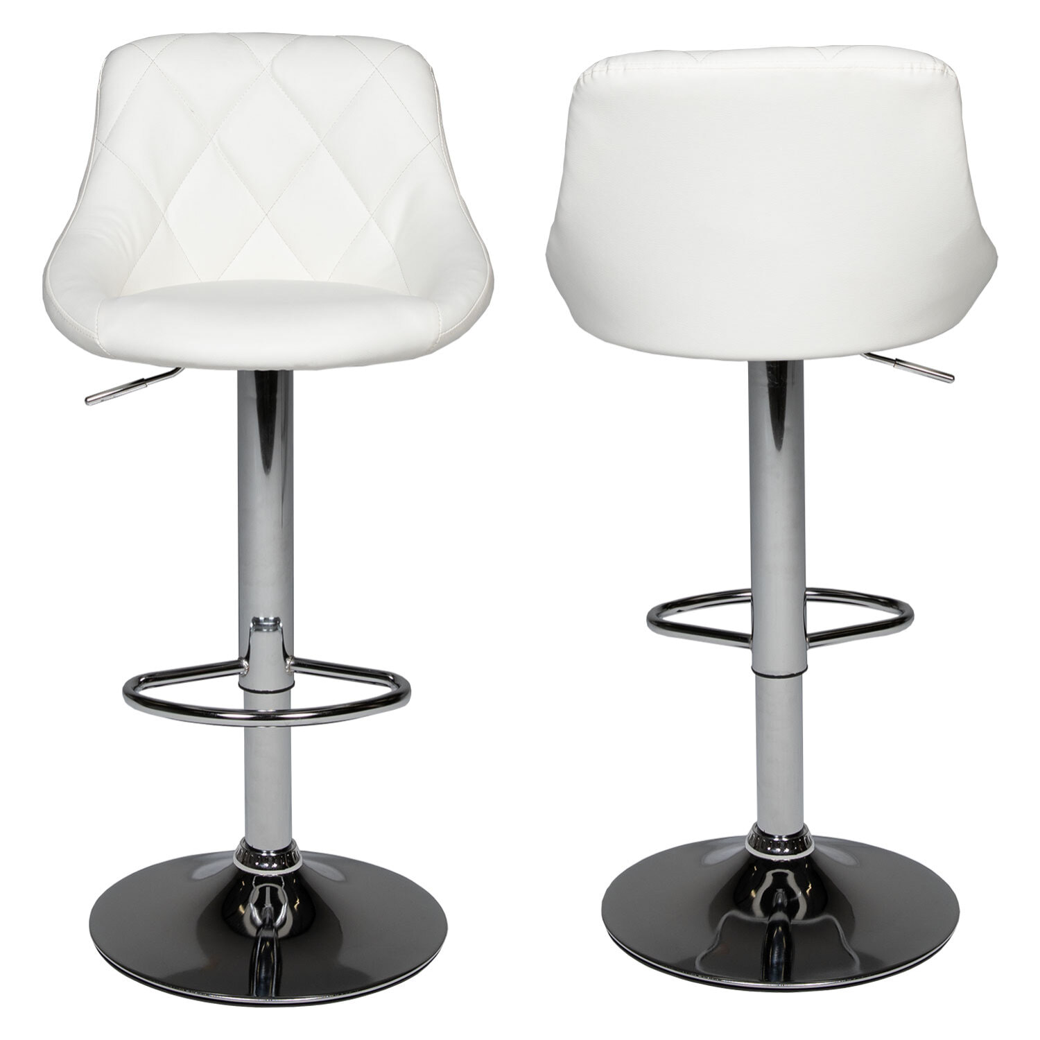 Lot de 2 tabourets de bar blanc JASPER