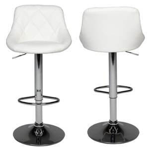 Lot de 2 tabourets de bar blanc JASPER