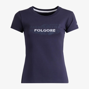T-shirt Folgore a maniche corte blu donna