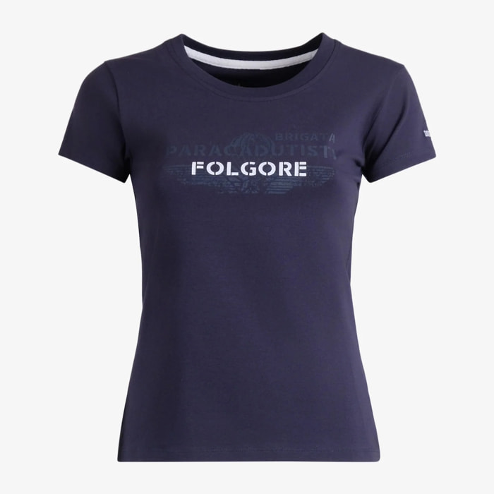 T-shirt Folgore a maniche corte blu donna