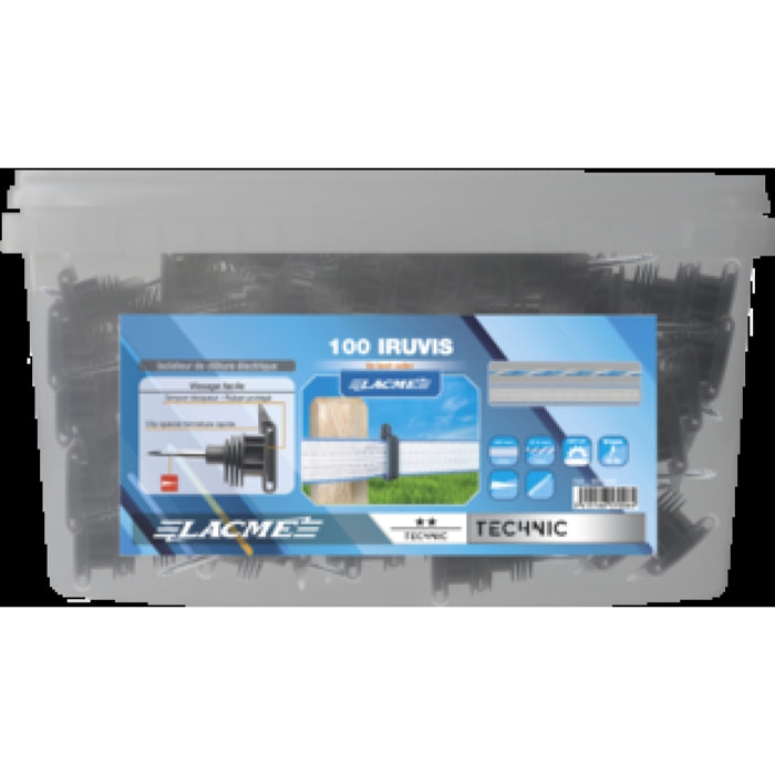 Seau de 100 isolateurs IRUVIS-HPX LACME - 657006