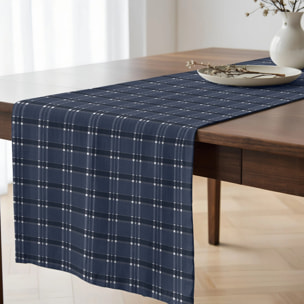 Chemin de table 100% coton Camilo Blue 50x150 cm