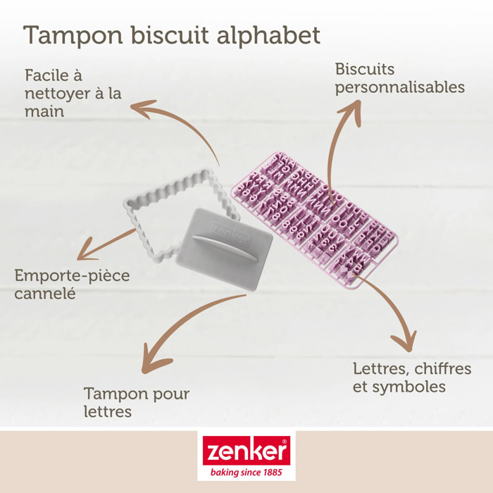 Lot de 2 tampons alphabet pour biscuit Zenker Smart Pastry