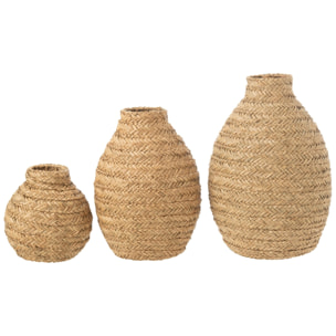 J-Line vase Tressé - jonc de mer - naturel - large - 60 cm de hauteur