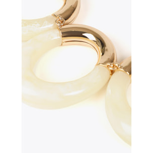 Collana Ovalini Combinati Acrilico e Metallo