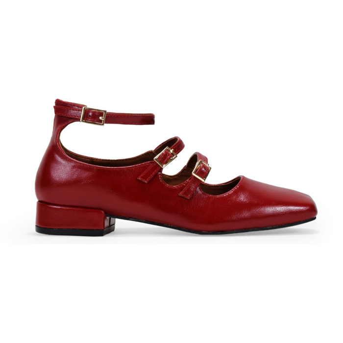 Zapatos Mary Jane rojos con tacón