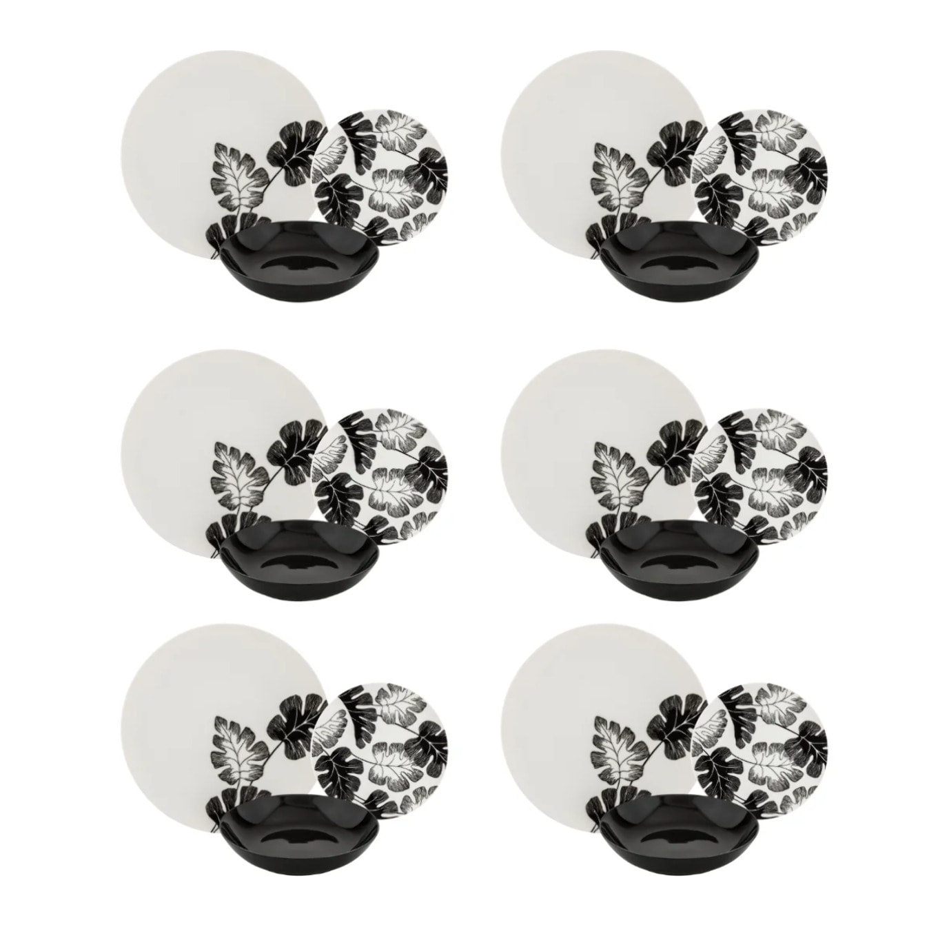 Service de table 18 pièces en porcelaine fine