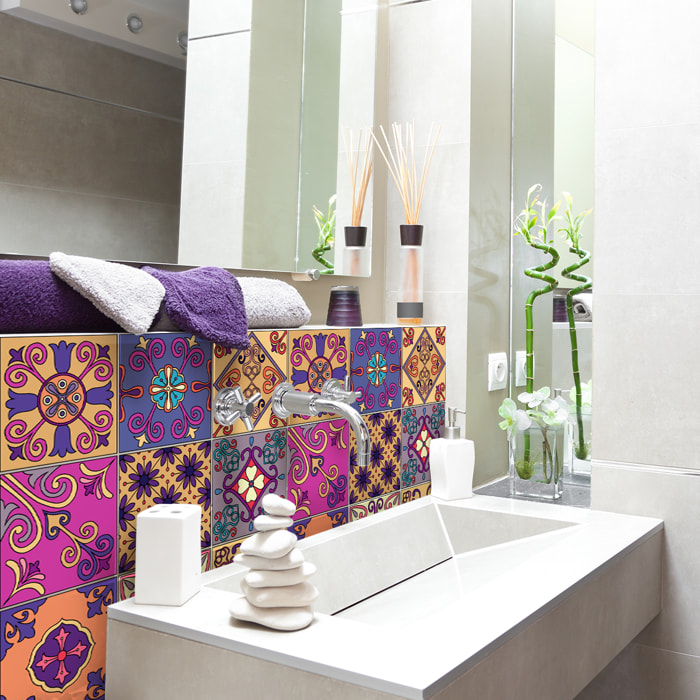 Stickers muraux - Sticker Mural Carrelage adhésif Cuisine Salle de Bain - 9 STICKERS CARRELAGES AZULEJOS GAVINO