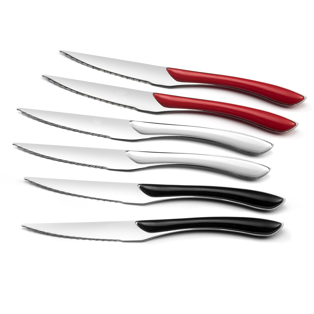 Solstice - Set de 6 cuchillos para carne, colores variados