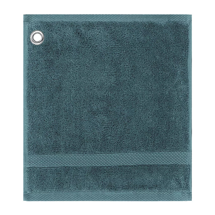 Carre avec oeillet pur coton 550 g/m² uni bleu Elea petrole