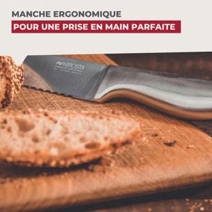 Couteau à pain inox professionnel Set de 2, 33,5 x 3 x 2 cm acier inoxydable Nirosta Star
